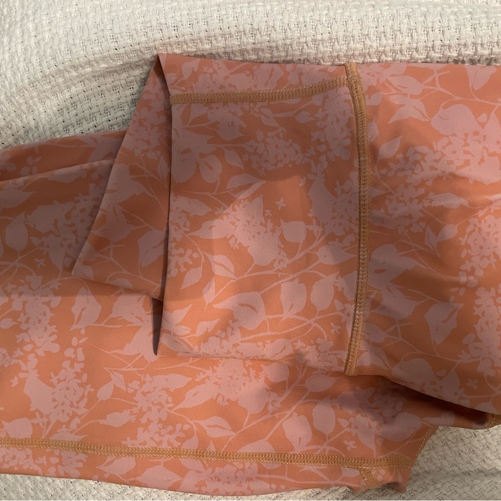 Blush and peach athletic material wilo leggings